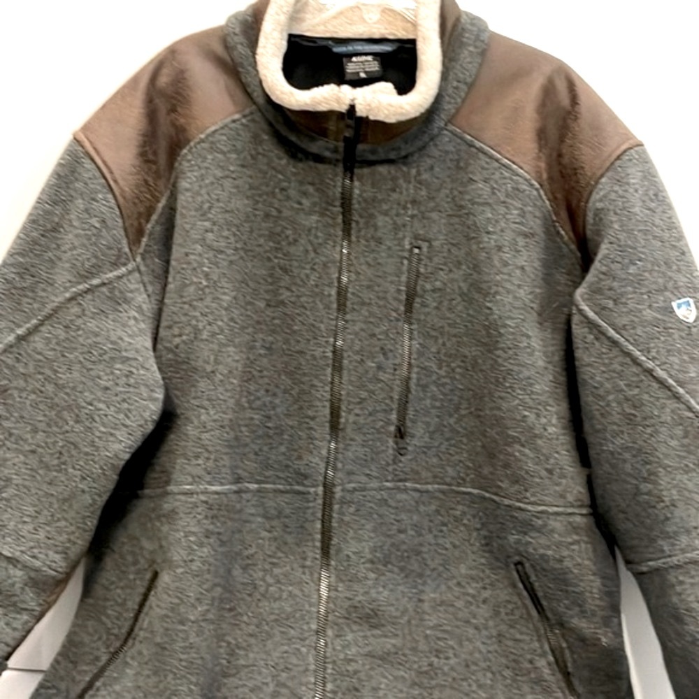 KUHL Mens Fleece Jacket W/ Suede MicroFleece on shoulders/elbows NWOT  Mens XL - Picture 3 of 17